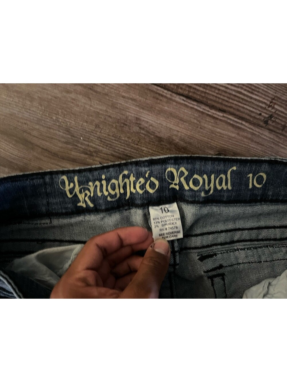 Y2K UKnighted Royal Jeans Sz 10 Boot Cut Dark Wash Pants - Picture 2 of 5